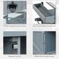 HOMLUX 50" Outdoor Kitchen Island in Grey Blue and Stainless Steel, , large