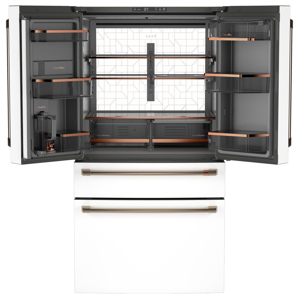 Cafe 4pc Kitchen Package with Refrigerator, Range, Microwave, and Dishwasher in White, , large
