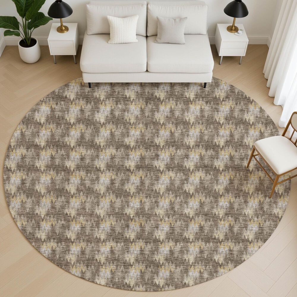 Dalyn Rug Company Soft Essentials Chevron Chocolate 8' Round Area Rug, , large