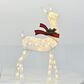 HOMLUX 3-Piece Cotton Rope Reindeer with Warm White LED Lights in White, , large