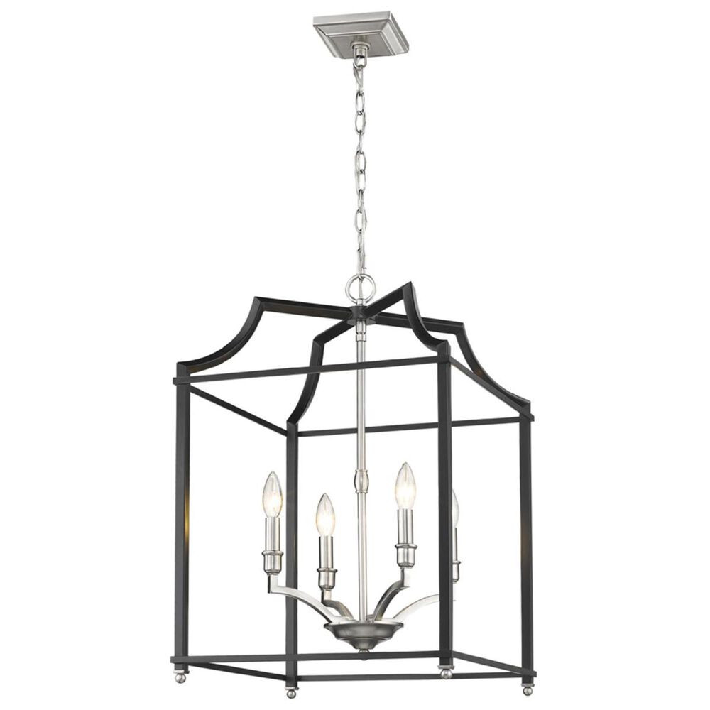 Golden Lighting Leighton PW 4-Light Pendant in Pewter with Black, , large