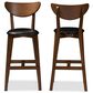 Baxton Studio Eline Bar Stool in Walnut (Set of 2), , large
