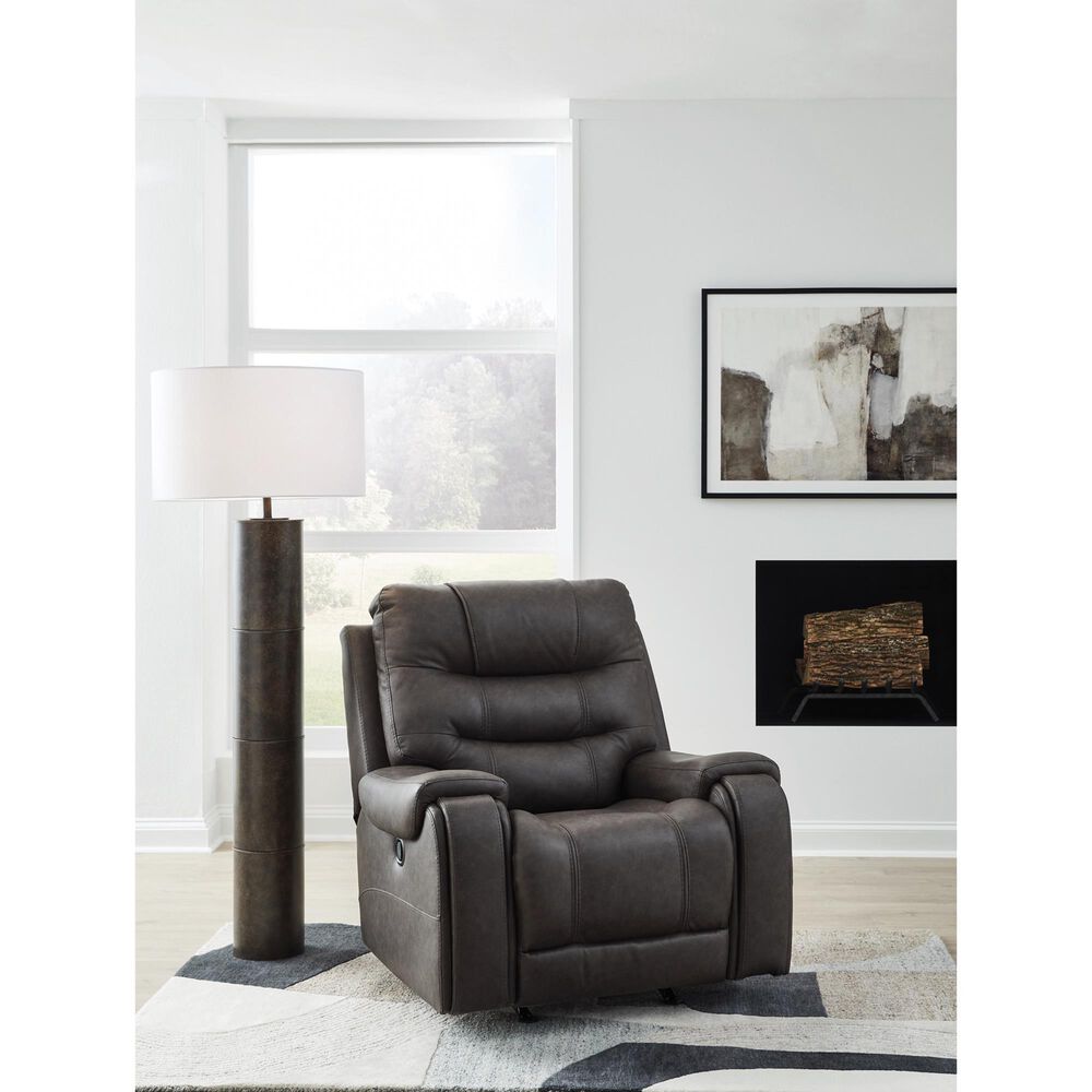 Ashley Femley Manual Rocker Recliner in Smoke, , large
