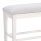 Linon Home Decor Marcum Counter Bench with Grey Cushion in Cream, , large