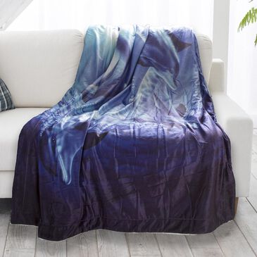 Timberlake Lavish Home Ocean Dolphin Pattern Fleece, , large