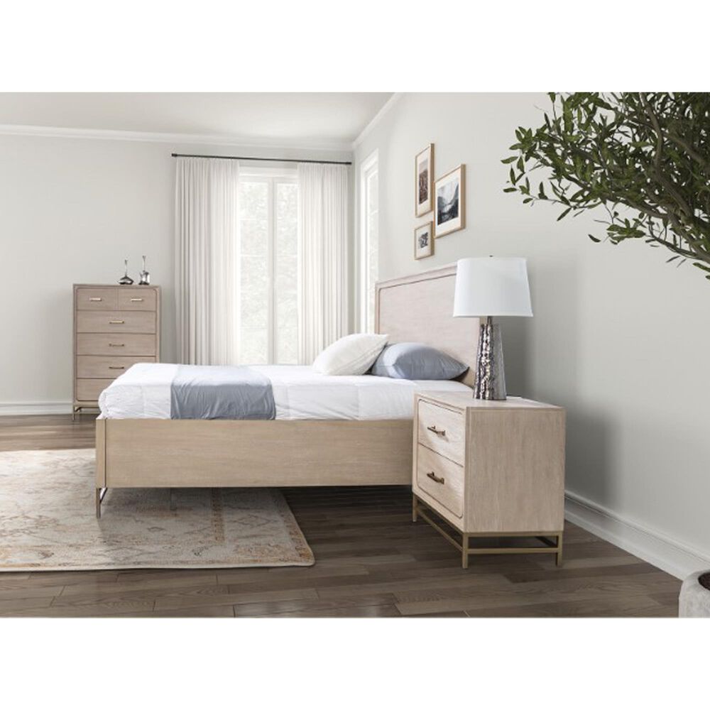 Furniture of America Sandnes King Platform Bed in Light Oak and Bronze, , large