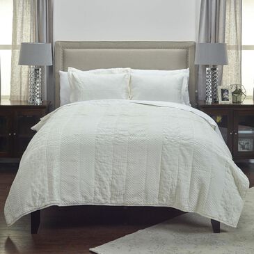 Rizzy Home Camilla Matelasse 106" x 92" Quilt in White, , large
