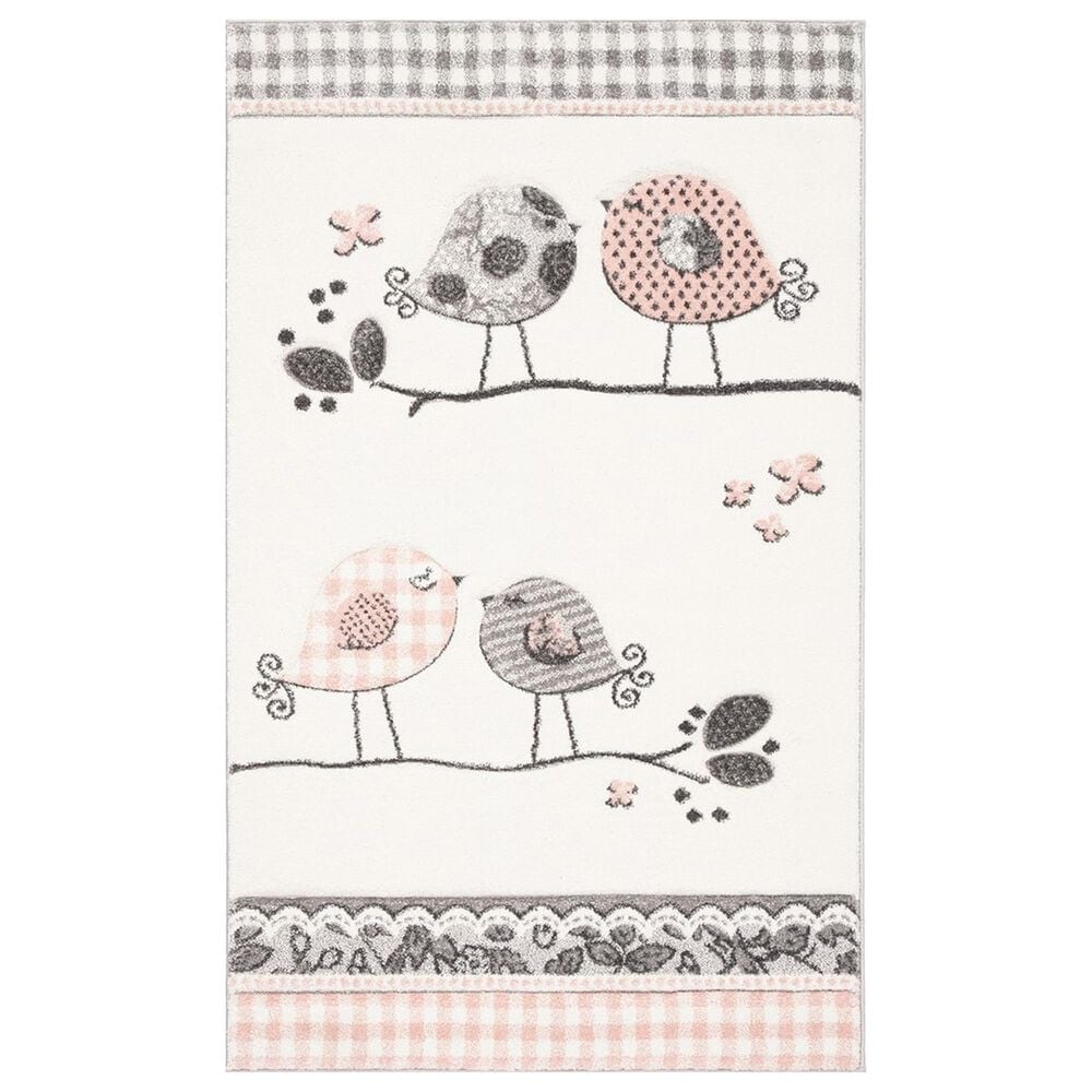 Safavieh Carousel CRK153 3"3" x 5"3" Pink and Ivory Kids Area Rug, , large