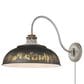 Golden Lighting Kinsley 1-Light Wall Sconce with Antique Black Shade in Aged Galvanized Steel, , large