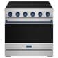 Thor Kitchen Gordon Ramsay 6 Cu. Ft. Professional Freestanding Electric Range with Blue Handle Kit in Stainless Steel, , large