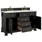 James Martin Vanities Brookfield 60" Double Bathroom Vanity in Black Onyx with 3 cm White Zeus Quartz Top and Rectangular Sinks, , large