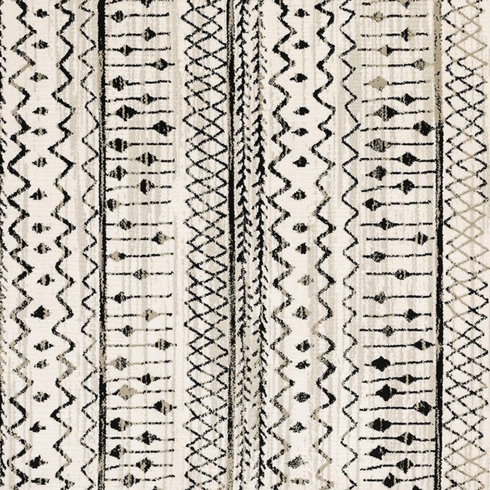 Oriental Weavers Georgia Tribal 8826E 6&#39;7&quot; x 9&#39;2&quot; Ivory and Black Area Rug, , large