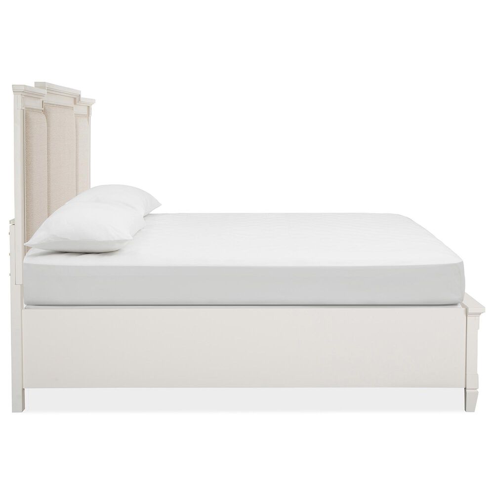 Nicolette Home Willowbrook King Storage Bed with Upholstered Headboard in Egg Shell White, , large