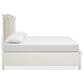 Nicolette Home Willowbrook King Storage Bed with Upholstered Headboard in Egg Shell White, , large