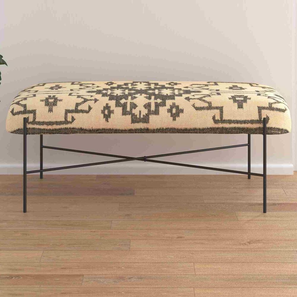 LR Home Barkely Accent Bench in Black, , large