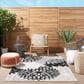 Nourison Aloha Floral 5"3" x 7"5" Black and White Indoor/Outdoor Area Rug, , large