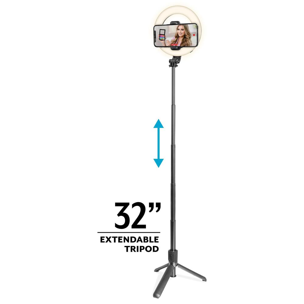 Camera Accessories 6" Ring Light with 32" Extendable Tripod in Black, , large