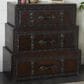 Maple and Jade 3-Drawer Vintage Faux Leather Room Chest with Buckles and Straps Details in Brown, , large