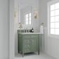 James Martin Vanities Brittany 30" Single Bathroom Vanity in Smokey Celadon with 3 cm Victorian Silver Quartz Top and Rectangular Sink, , large