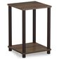 HOMLUX 2-Tier Turn-N-Tube End Table in Walnut and Brown, , large