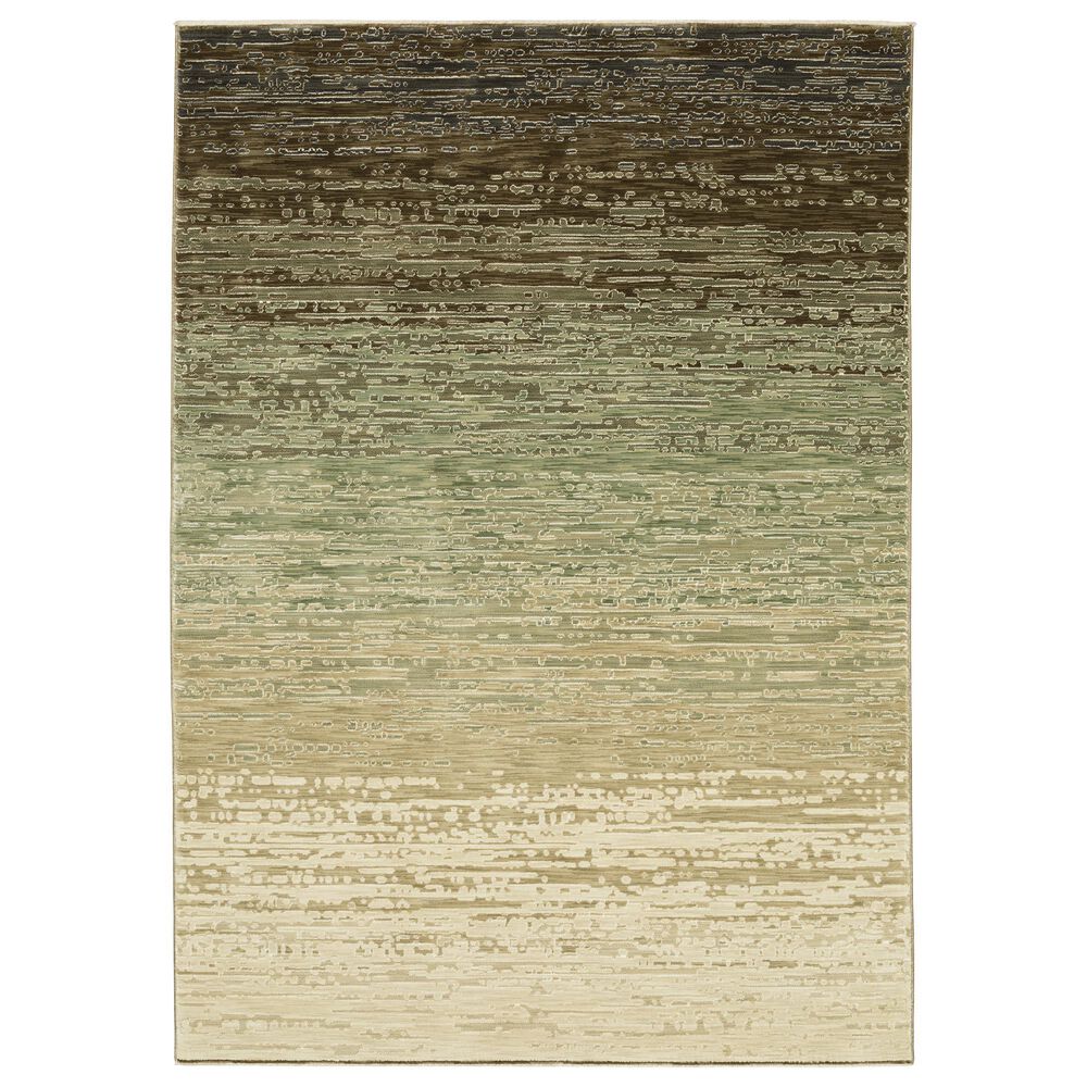 Oriental Weavers Reed 3"3" x 5" Beige and Green Area Rug, , large
