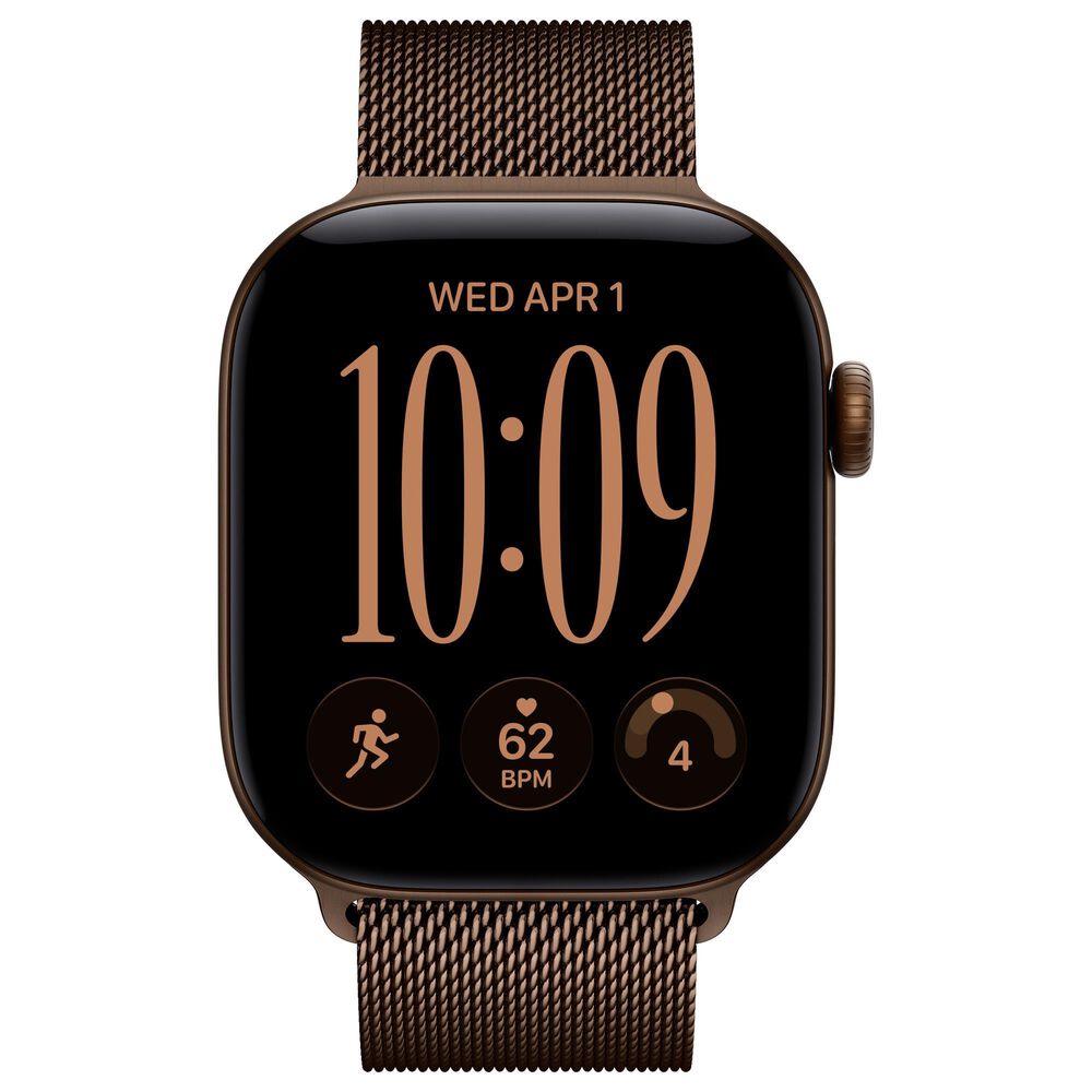 Apple Watch Series 12 (GPS) 42mm Dark Bronze Aluminum Case with Dark Bronze Milanese Loop (Pre-Order), , large