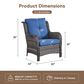 Sunwell Garden Patio Chair with Gray Frame in Navy (Set of 2), , large