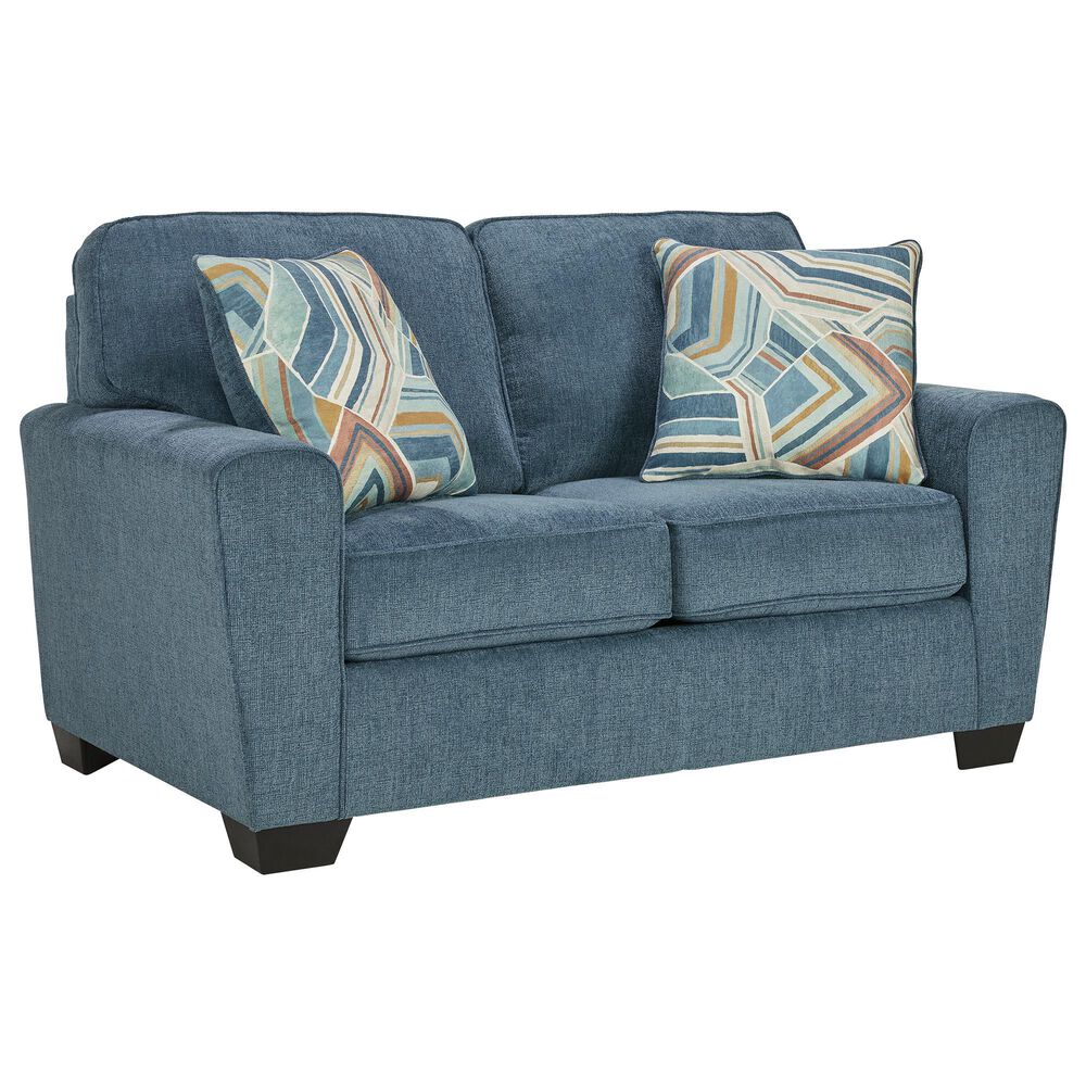 Ashley 7-Piece Living Room Set in Blue, , large