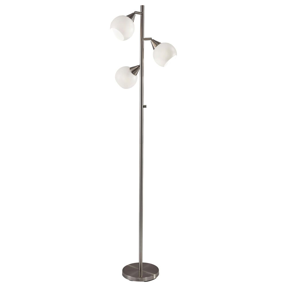 Adesso Phillip Tree Lamp in Brushed Steel, , large