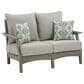 Signature Design by Ashley Visola Stationary Loveseat with Cushion in Gray, , large