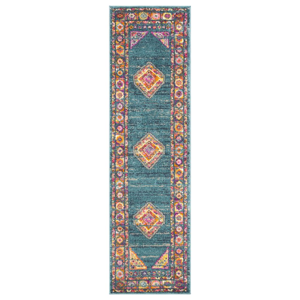 Safavieh Madison MAD133A 2"3" x 12" Light Blue and Orange Runner, , large