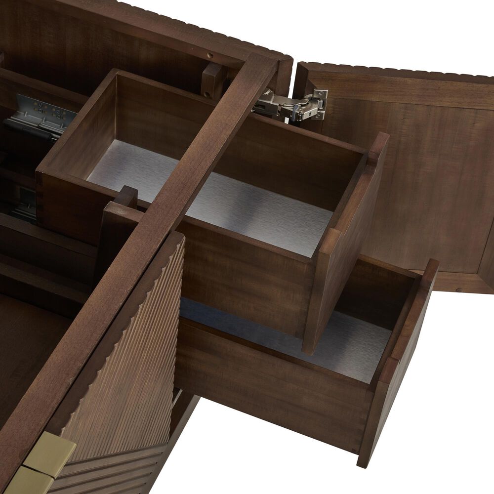 James Martin Vanities Marcello 48" Wall Mounted Single Bathroom Vanity in Chestnut with 3 cm Parisien Bleu Quartz Top and Rectangular Sink, , large