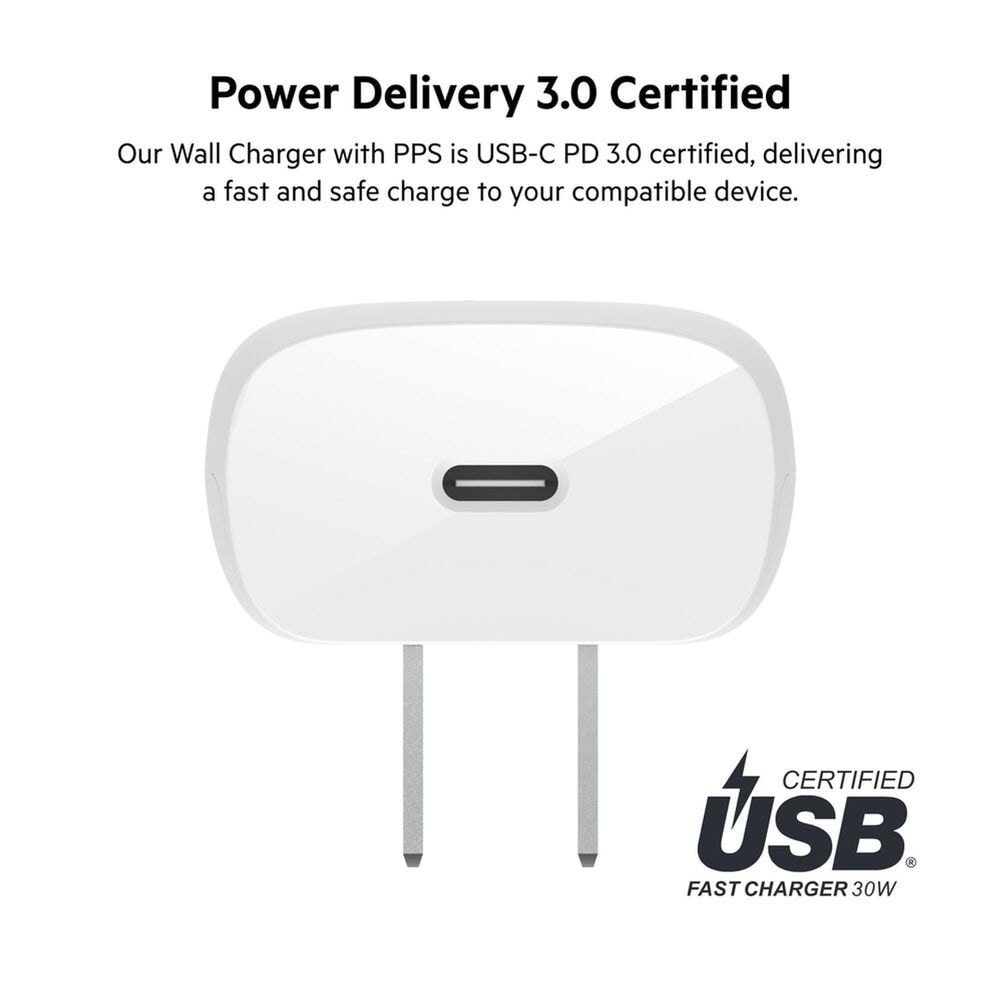 Belkin BoostCharge 30W USB-C PD Wall Charger in White, , large