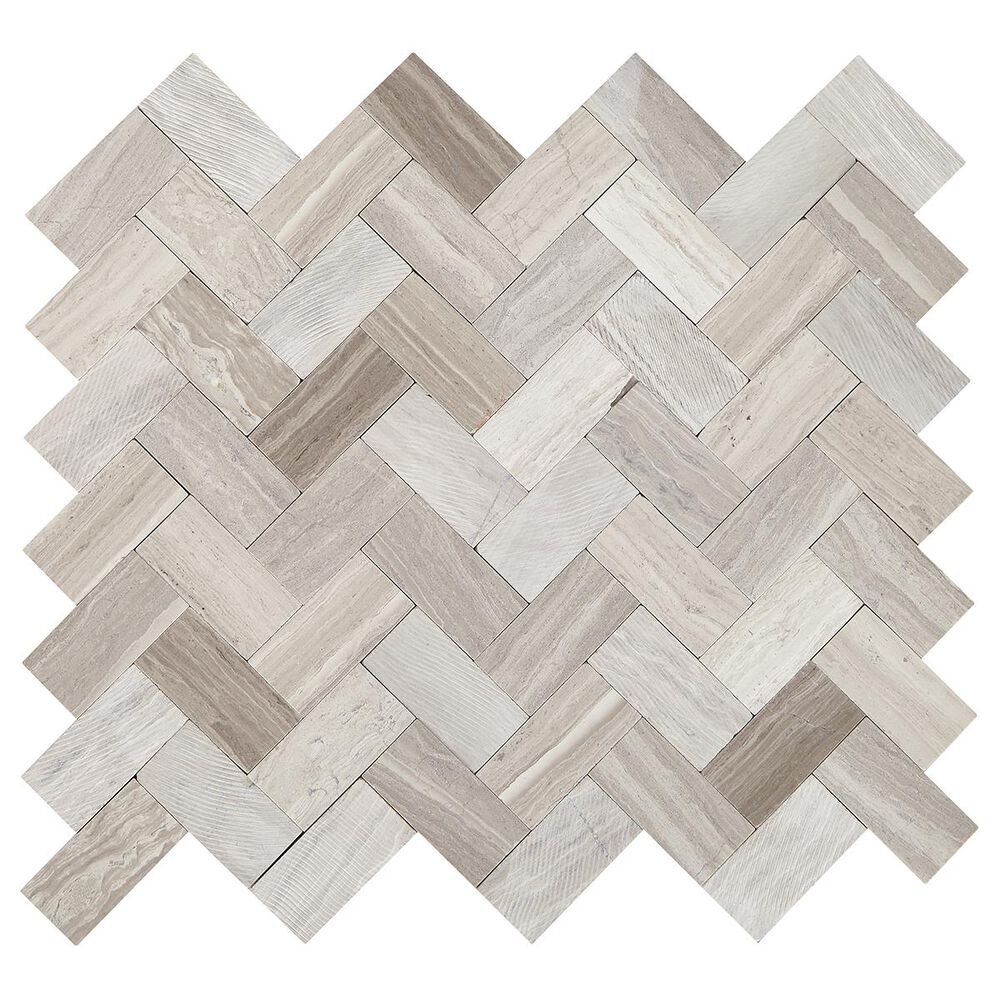 Dal-Tile Minute Mosaix Chenille White 10"x11" Herringbone Mosaic Sheet, , large