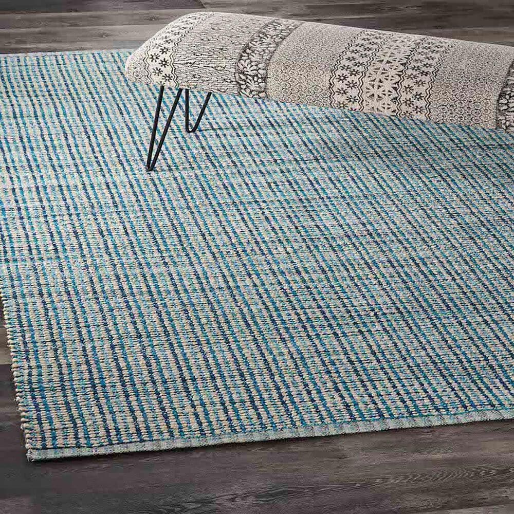 L&amp;R Resources Bleached Naturals 5&#39; x 7&#39;9&quot; Bleach, Blue and Ivory Area Rug, , large