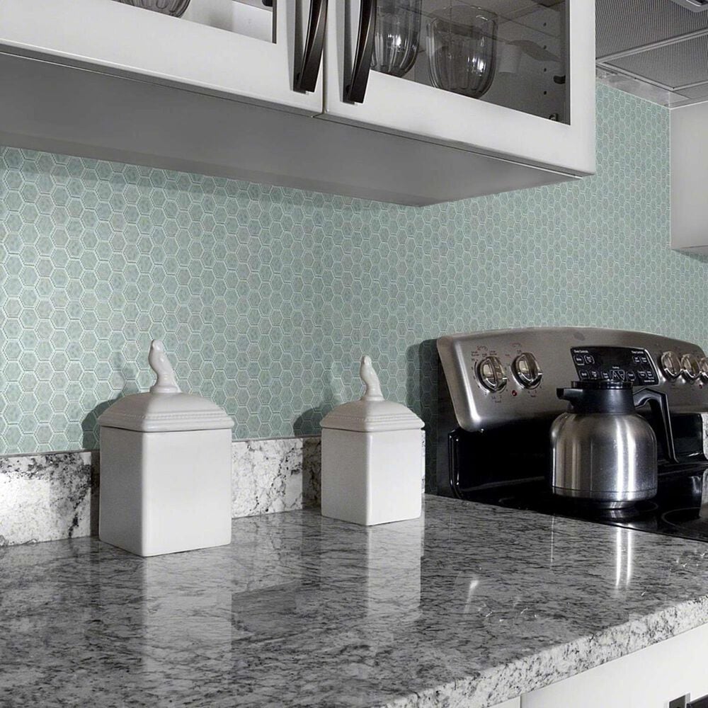Shaw Geoscape Hexagon Light Grey 11.22&quot; x 10.43&quot; Ceramic Mosaic Sheet, , large