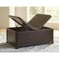 Ashley Breckington Coffee Table with Storage in Dark Brown, , large