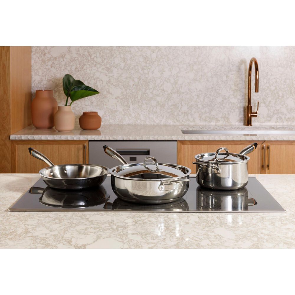 Cafe 2-Piece Kitchen Package with Matte White 30" Smart Built-In Convection Single Wall Oven and Stainless Steel 36" Touch Control Induction Cooktop, , large
