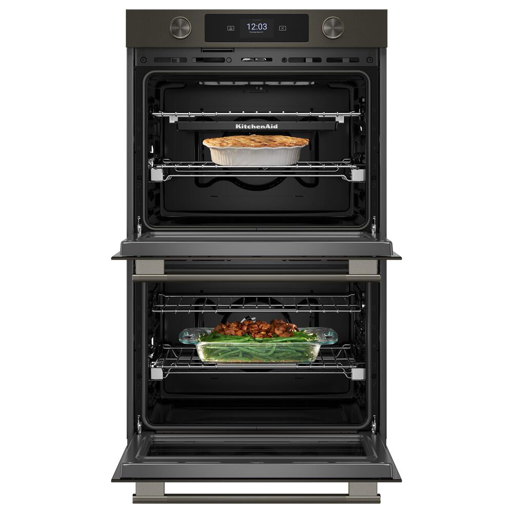 KitchenAid 2-Piece Kitchen Package with Black Ore 30" Smart Double Wall Oven and Stainless Steel 36" Gas Cooktop, , large