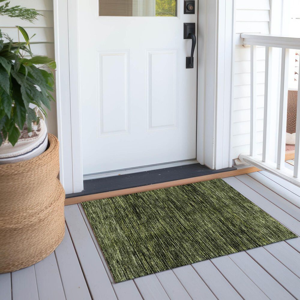 Dalyn Rug Company Soft Essentials Solid Olive 1'8" x 2'6" Indoor/Outdoor Area Rug, , large