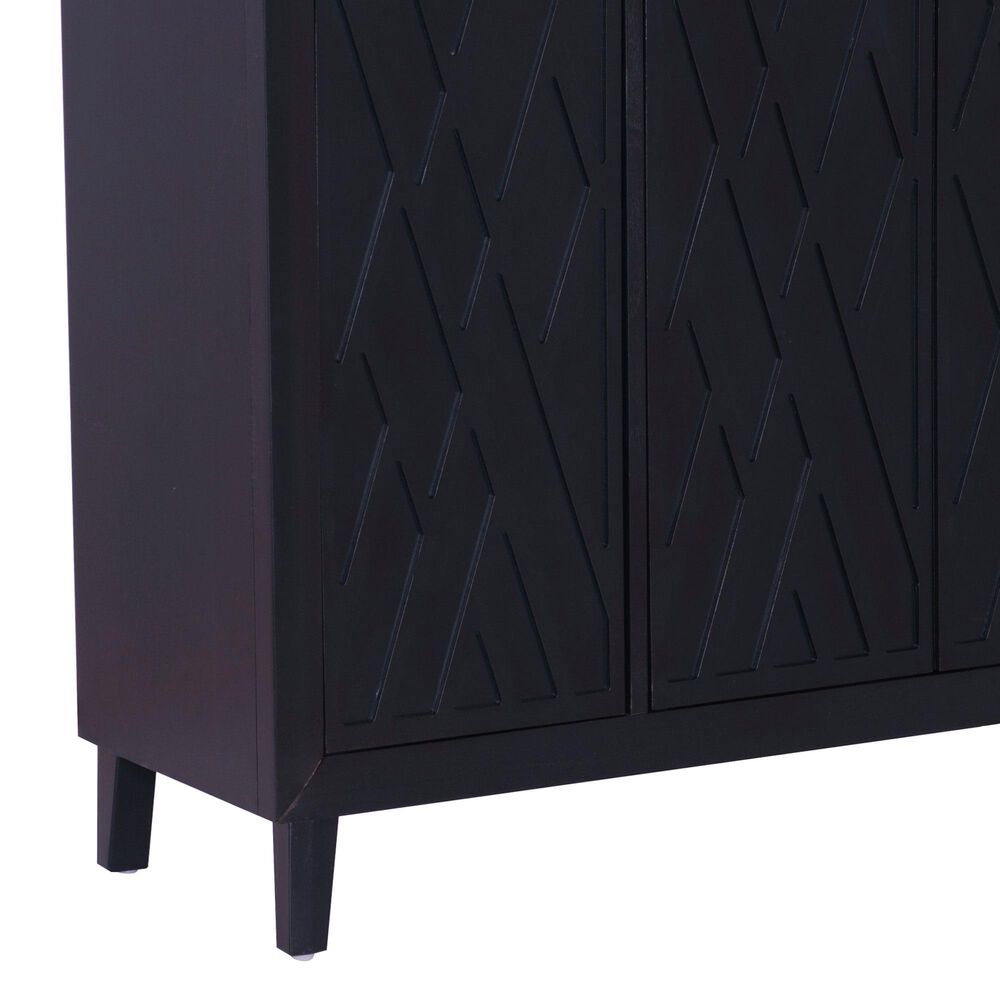 Linon Home Decor Miles 3-Door Accent Cabinet in Midnight Blue, , large