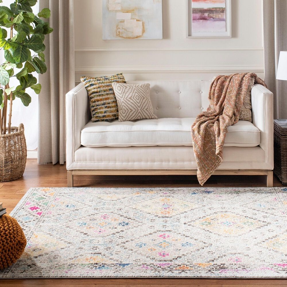 Safavieh Madison MAD418F 5'3" x 7'6" Grey and Yellow Area Rug, , large