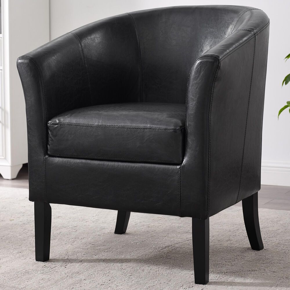 Linon Home Decor Simon Club Chair in Black, , large
