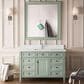 James Martin Vanities Brittany 48" Single Bathroom Vanity in Sage Green with Single Hole 3 cm White Zeus Quartz Top and Rectangular Sink, , large