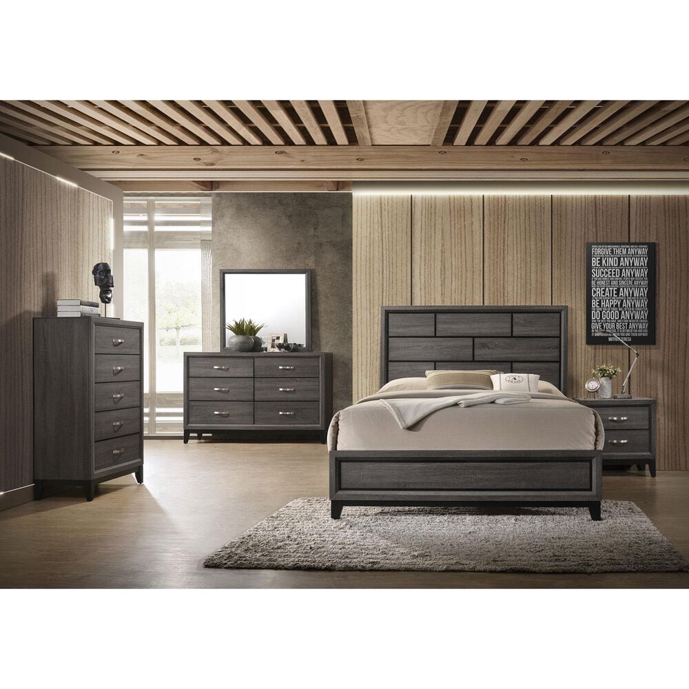 Crown Mark Akerson Queen Panel Bed in Grey, , large