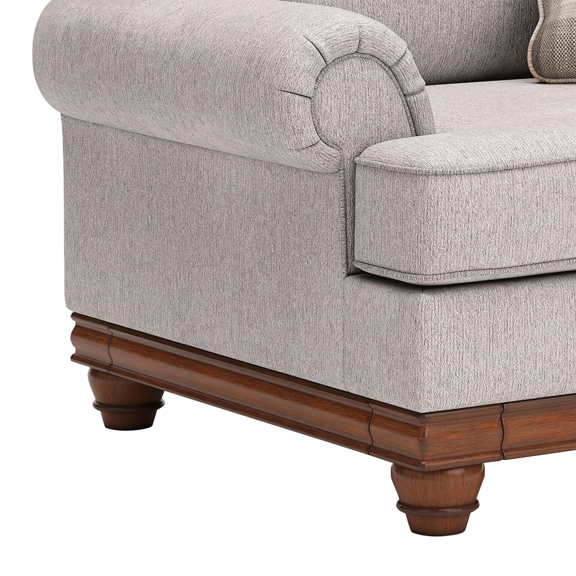 Ashley Stoughton Chair with Ottoman in Sandstone
