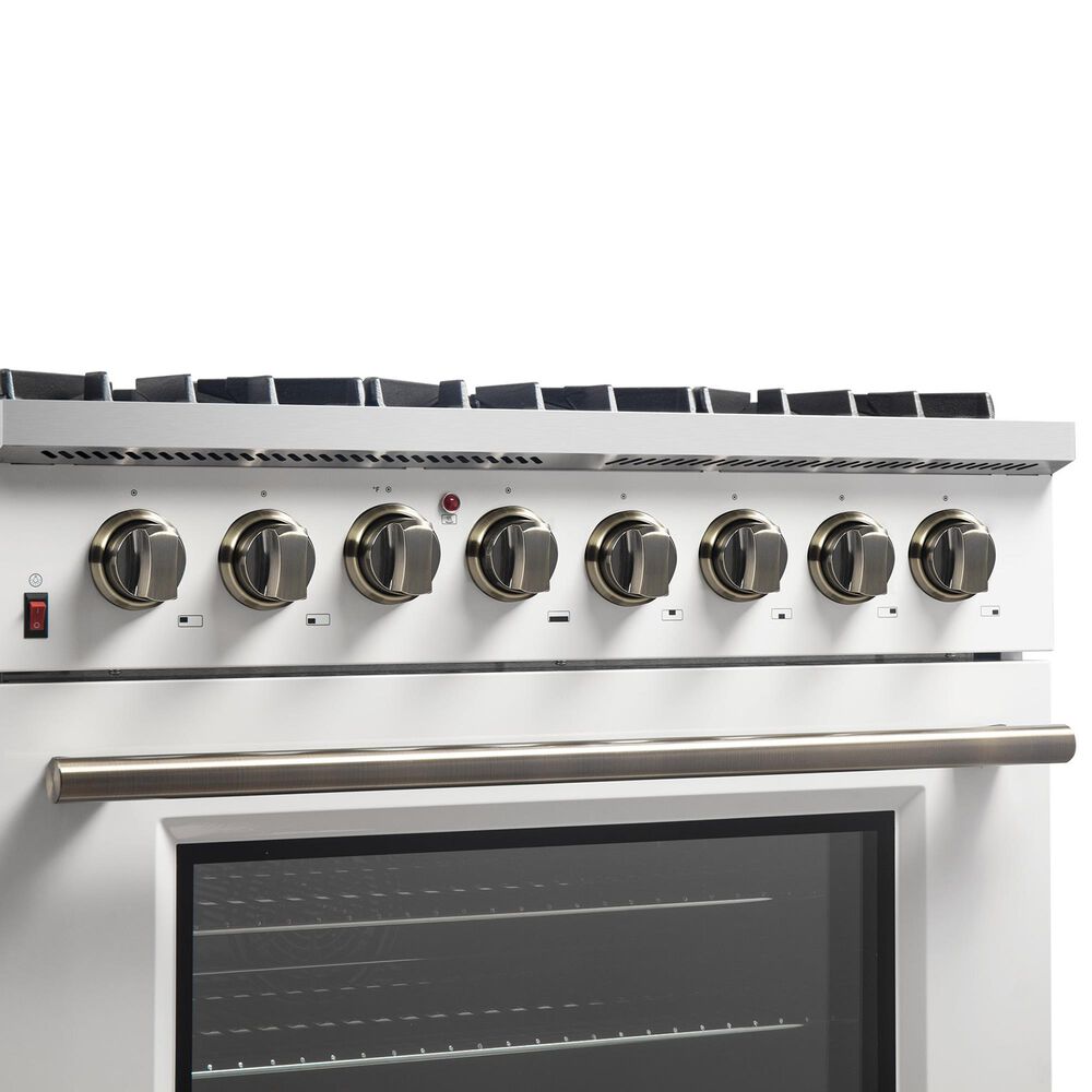 Forno Galiano 36" Freestanding Dual Fuel Range in White, , large