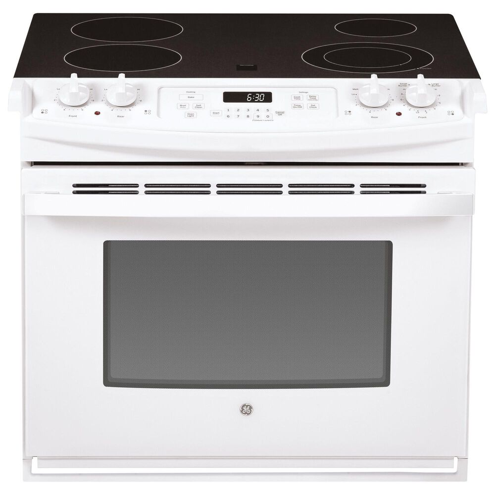 GE Appliances 30" Drop-In Electric Range with Self-Cleaning Oven in White, , large
