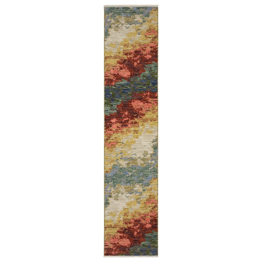 Oriental Weavers Soleri SOL04 2"6" x 12" Beige and Red Runner, , large