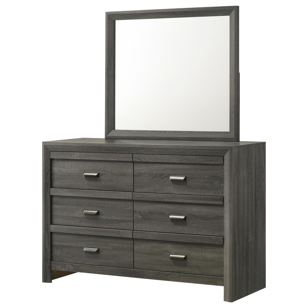 Crown Mark Valor 5-Piece Twin Bedroom Set in Gray, , large